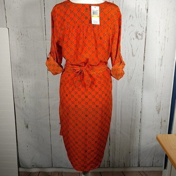 NWT! Michael Kors Mandarin Printed Dress - Picture 4 of 6